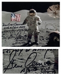 Gene Cernan Signed 10 x 8 Apollo 17 Photo With Handwritten Quote, Americas Challenge Has Forged Mans Destiny of Tomorrow